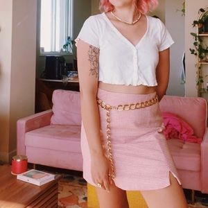 Soft pink gingham skirt